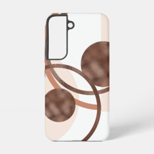 Funda Para Samsung Galaxy S22 Arte de línea marrón abstracta