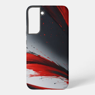 Funda Para Samsung Galaxy S22+ Arte de pinceladas rojas y negras feroces