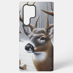 Funda Para Samsung Galaxy S22 Ultra Arte de venado/buck de invierno