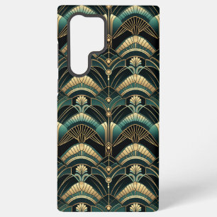 Funda Para Samsung Galaxy S22 Ultra Arte Deco Temático de Esmeralda y Oro