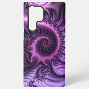 Funda Para Samsung Galaxy S22 Ultra Arte en espiral fractal abstracto vívido rosa púrp