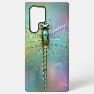 Funda Para Samsung Galaxy S22 Ultra Arte fractal de libélula pastel elegante,