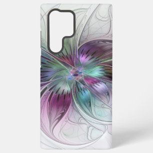 Funda Para Samsung Galaxy S22 Ultra Arte fractal floral moderno abstracto colorido
