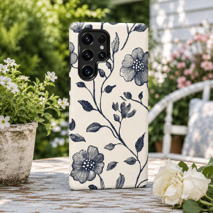 Funda Para Samsung Galaxy S22 Ultra Arte lineal floral minimalista   Botánica elegante