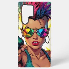 Funda Para Samsung Galaxy S22 Ultra Arte pop de la lesbiana LGBT Mohawk Uppercut