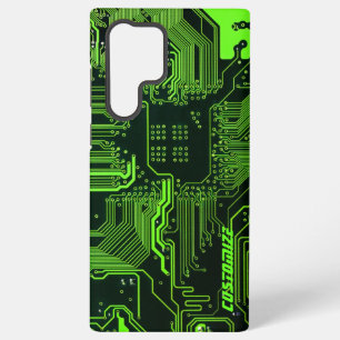 Funda Para Samsung Galaxy S22 Ultra Arte tecnológico de placa de circuito PCB verde ci