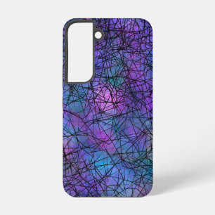 Funda Para Samsung Galaxy S22 Arte único de la línea abstracta púrpura y negra