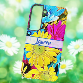 Funda Para Samsung Galaxy S22 Artsy Floral Daisy Nombre Samsung Gala