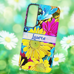 Funda Para Samsung Galaxy S22 Artsy Floral Daisy Nombre Samsung Gala