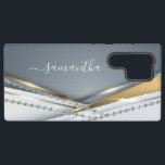 Funda Para Samsung Galaxy S22 Ultra Aspecto 3D metalizado Caligrafía Monograma dorado<br><div class="desc">Cualquier purpurina o diamantes en diseño son fotos y simulados. Este diseño puede ser personalizado en el área proporcionada cambiando la foto y/o el texto. O puede personalizarse haciendo clic en Personalizar esta plantilla y, a continuación, eligiendo la opción de hacer clic en el personalizar y eliminando o cambiando el...</div>