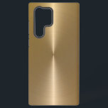 Funda Para Samsung Galaxy S22 Ultra Aspecto de acero inoxidable metálico de color negr<br><div class="desc">Elegante estilo de acero inoxidable metálico de ladrillo falso oro.</div>