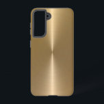 Funda Para Samsung Galaxy S21 Aspecto de acero inoxidable metálico de color negr<br><div class="desc">Elegante estilo de acero inoxidable metálico de ladrillo falso oro.</div>