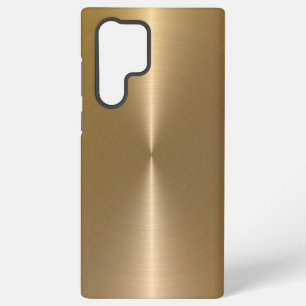 Funda Para Samsung Galaxy S22 Ultra Aspecto de acero inoxidable metálico dorado falso 