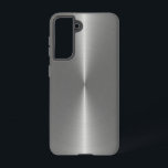 Funda Para Samsung Galaxy S21 Aspecto de acero inoxidable plateado metálico de F<br><div class="desc">Tiene un aspecto elegante,  elegante y falso de acero inoxidable metálico plateado.</div>