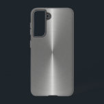 Funda Para Samsung Galaxy S21 Aspecto de acero inoxidable plateado metálico de F<br><div class="desc">Tiene un aspecto elegante,  elegante y falso de acero inoxidable metálico plateado.</div>