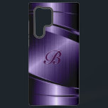 Funda Para Samsung Galaxy S22 Ultra Aspecto de aluminio cepillado metálico brillante p<br><div class="desc">Luminoso aspecto de aluminio malva metálico cepillado brillante. Personalizado y monograma opcional. Diseño masculino de Guay. Disponible en otros productos. Imagen de aspecto metálico y no metalizado al acabado metálico.</div>