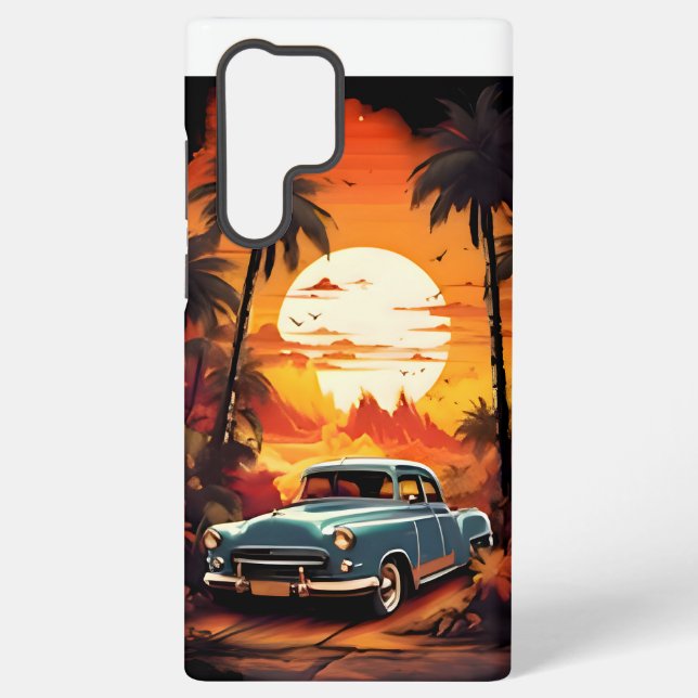 Funda Para Samsung Galaxy Atardecer de coches de época: regalo para los aman (Reverso )