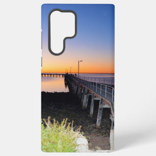 Funda Para Samsung Galaxy S22 Ultra Atardecer de Ópalo: Sol poniéndose sobre un muelle