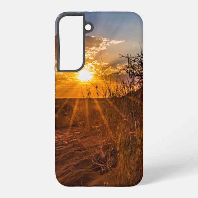 Funda Para Samsung Galaxy Atardecer en el desierto de Kalahari, Namibia (Reverso )