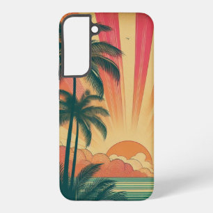 Funda Para Samsung Galaxy S22+ Atardecer tropical/hawaiano retro/vintage