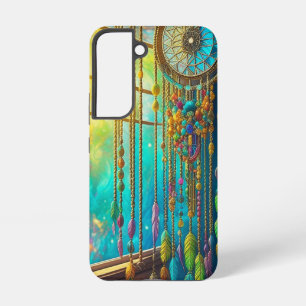 Funda Para Samsung Galaxy S22 Atrapasueños Místico en Ventana Morado Verde