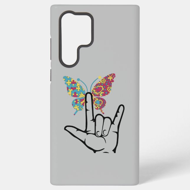 Funda Para Samsung Galaxy Autismo autista mariposa Autismo Conciencia (Reverso )