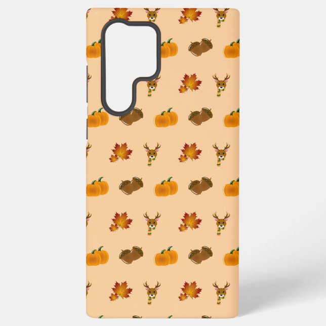 Funda Para Samsung Galaxy Autumn Vibes Deer Maple deja cosquillas de calabaz (Reverso )