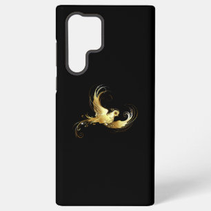 Funda Para Samsung Galaxy S22 Ultra Ave dorada sobre fondo negro