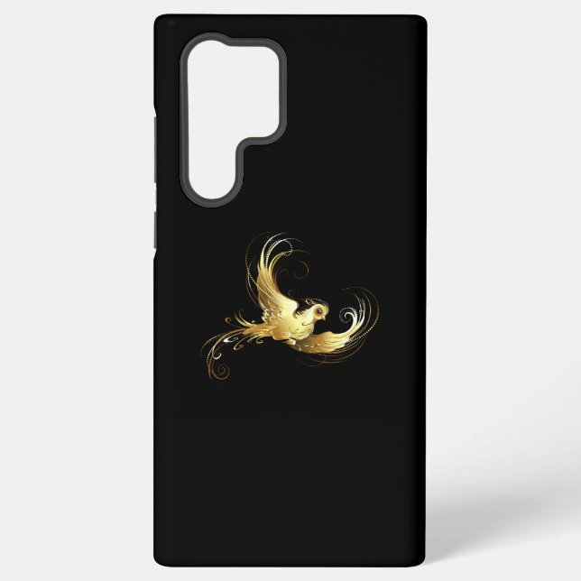Funda Para Samsung Galaxy Ave dorada sobre fondo negro (Reverso )