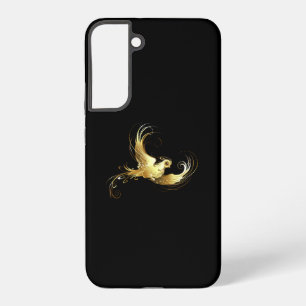 Funda Para Samsung Galaxy S22+ Ave dorada sobre fondo negro