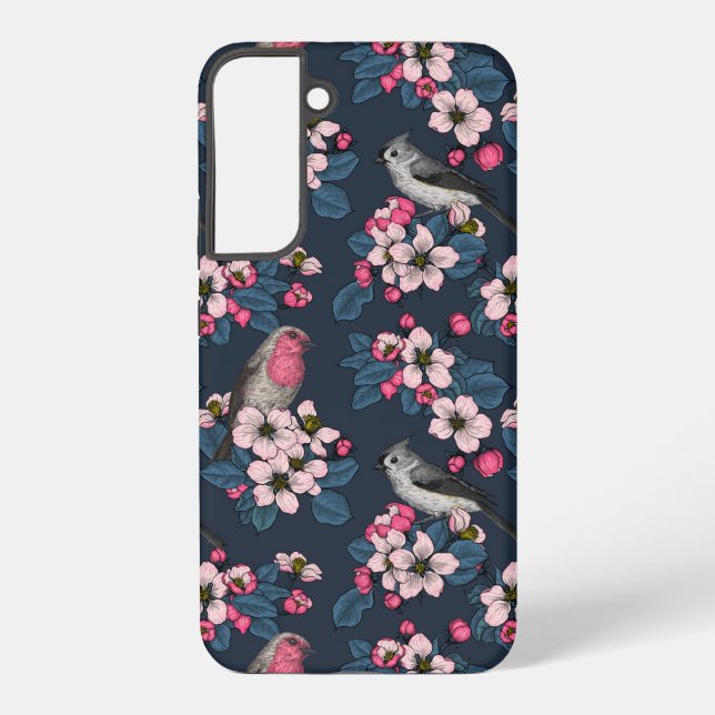 Funda Para Samsung Galaxy Aves y flores (Reverso )