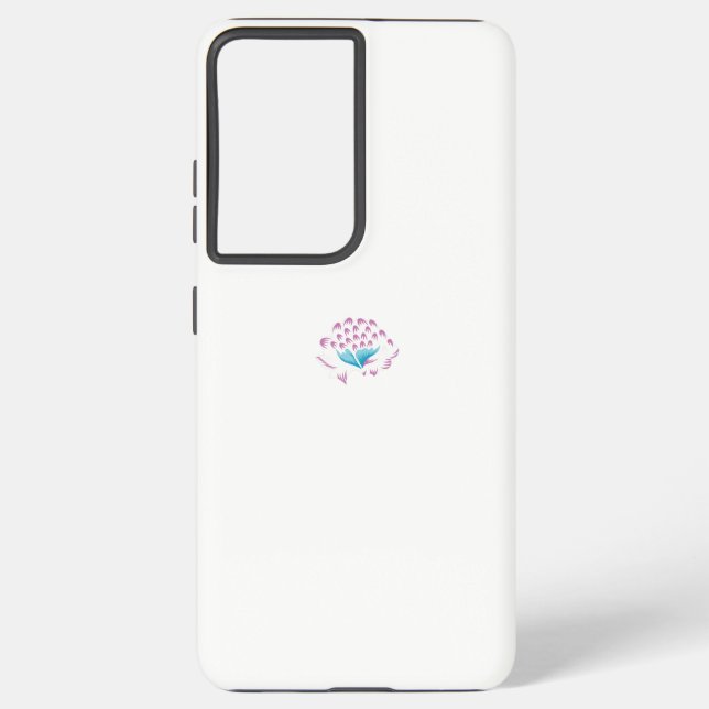 Funda Para Samsung Galaxy Azul de flor de maíz claro, Megenta cielo, Girona (Reverso )