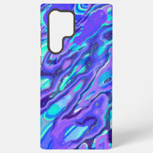 Funda Para Samsung Galaxy S22 Ultra Azul Morado Colorido Abstracto Textura de Mármol L