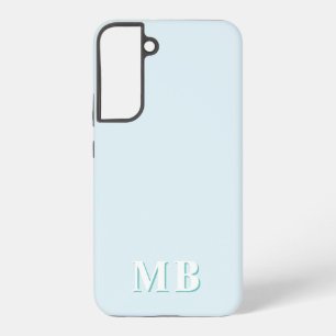 Funda Para Samsung Galaxy S22+ Azul y Turquesa   Monograma Inicial Minimalista Mo
