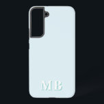 Funda Para Samsung Galaxy S22  Azul y Verde azulado | Monograma inicial mínimo mo<br><div class="desc">Este elegante diseño de estuches de teléfono presenta un diseño sencillo y moderno, en tonos azul claro y verde verde azulado. Haz uno de los casos más bonitos con las iniciales y el nombre del personalizado. Será un regalo genial y único para alguien especial o para ti mismo. Si desea...</div>
