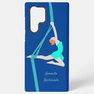 Funda Para Samsung Galaxy S22 Ultra Bailarín de Seda Aérea en Turquesa