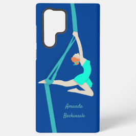 Funda Para Samsung Galaxy S22 Ultra Bailarina de sedas aéreas en Verde azulado