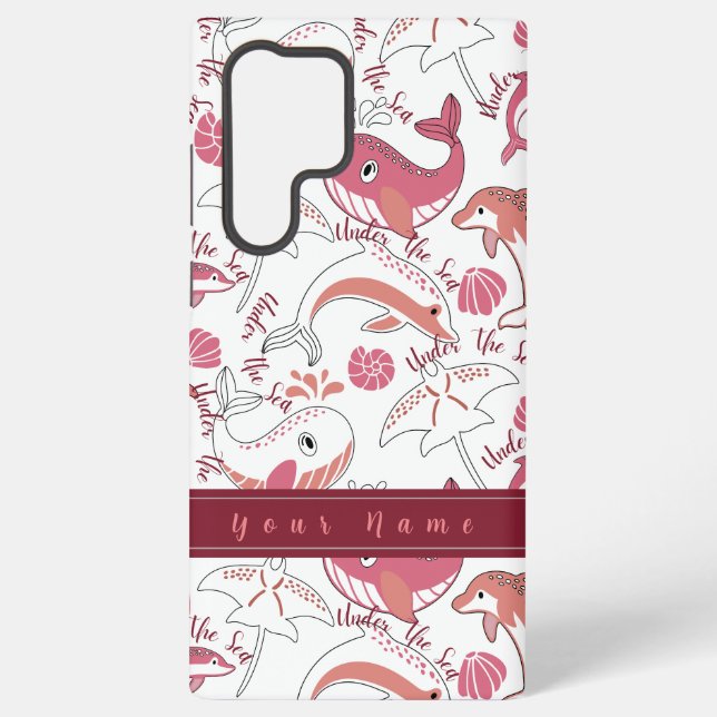 Funda Para Samsung Galaxy Bajo la imagen del patrón de animales marinos cura (Reverso )