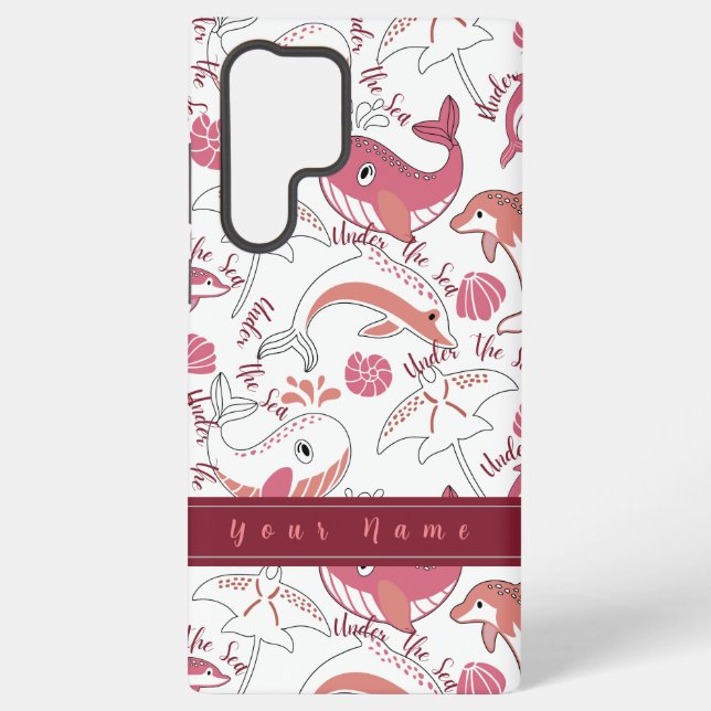 Funda Para Samsung Galaxy Bajo la imagen del patrón de animales marinos cura (Reverso )