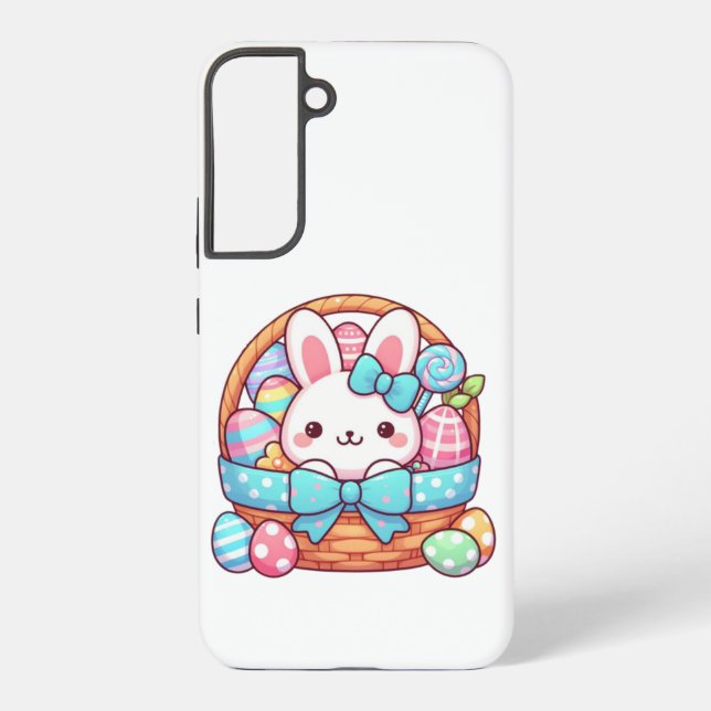 Funda Para Samsung Galaxy Bakset de conejo de Pascua (Reverso )