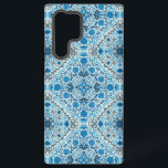 Funda Para Samsung Galaxy S22 Ultra Baldosas florales azules<br><div class="desc">Baldosas florales pintadas a mano,  flores,  escarabajos,  mariposas</div>