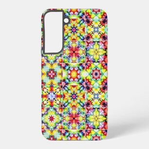 Funda Para Samsung Galaxy S22+ Baldosas Mediterráneas, Baldosas de Tinta Alcohóli