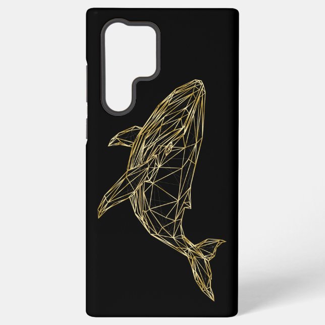 Funda Para Samsung Galaxy Ballena Geométrica de Oro de Lujo  (Reverso )