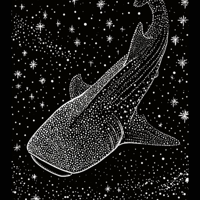 Funda Para Samsung Galaxy Ballena Tiburón Estrellas Puntos Celestiales Blanc (Subido por el creador)