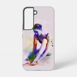 Funda Para Samsung Galaxy S22 Ballerina rosa acuarela arte contemporáneo