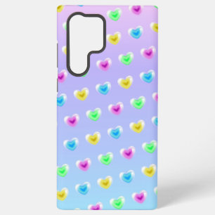Funda Para Samsung Galaxy S22 Ultra Balón de corazón de vidrio colorido Bubblegum Vale