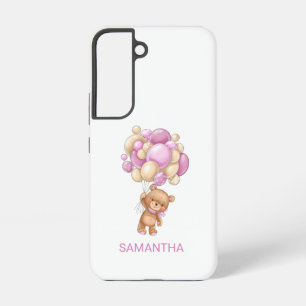 Funda Para Samsung Galaxy S22 Balón rosa de Teddy Bear