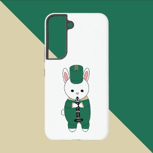 Funda Para Samsung Galaxy S22 Banda de marcha de conejo Clarinet Gold Verde