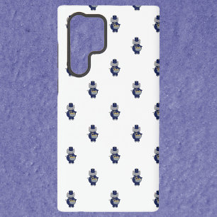 Funda Para Samsung Galaxy S22 Ultra Banda de Música Gato Timbalero Patrón Azul Marino