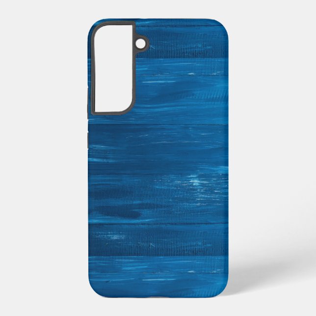 Funda Para Samsung Galaxy Bandas de textura de madera azul (Reverso )